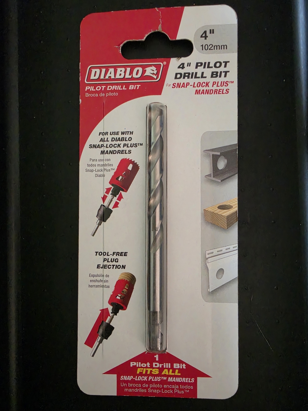 ^ Diablo 4-inch (102mm) Pilot Drill Bit